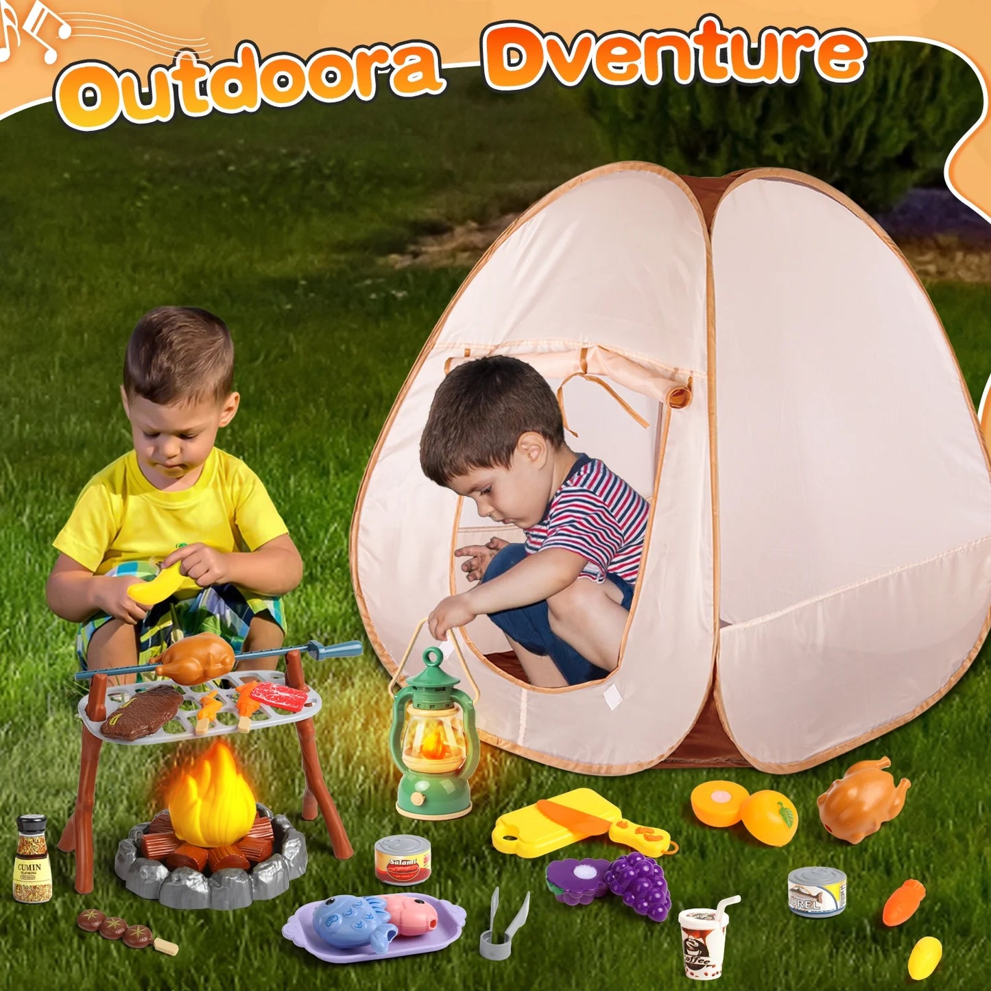 Kids Tent Set with 49 Pieces, Indoor Pop-Up Play Tent for Toddlers Girls 3-6 Years, Birthday Christmas Gift for Kids Girls 3-6 Years.