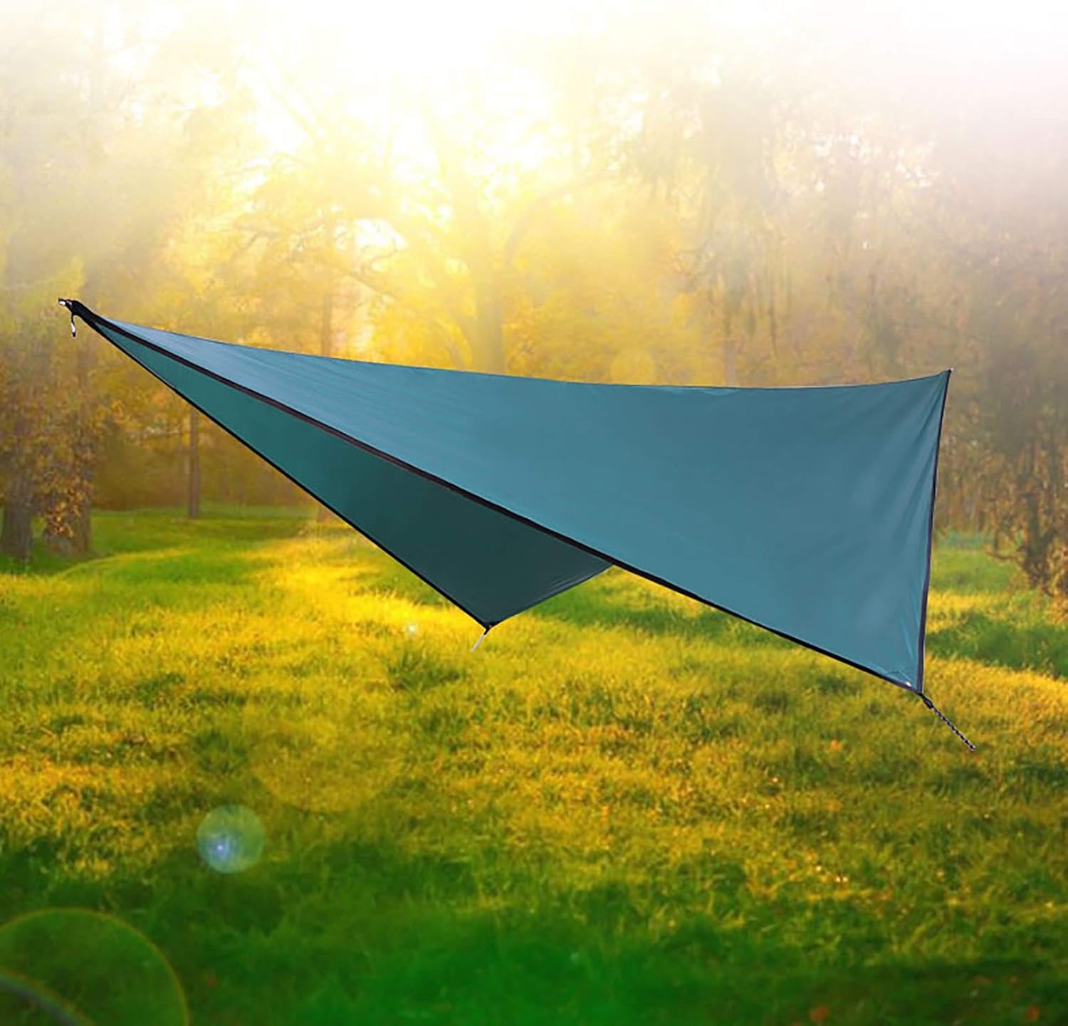 Waterproof Camping Tarp 142"X114", Hammock Rain Fly Waterproof Tent Tarp, Multifunctional Tent Footprint for Camping, Sunshade, Picnic & Camping Tent Accessories