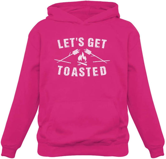 Let'S Get Toasted Camping Hoodie Camper Gifts Campfire Outdoor Hoodies for Women