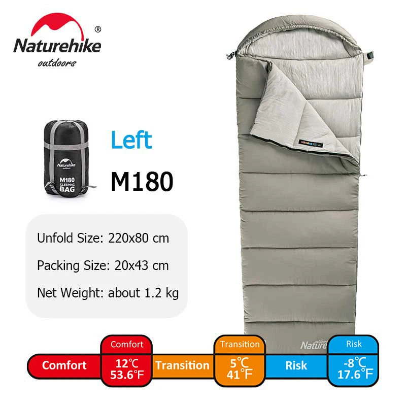 Sleeping Bag M180 Lightweight Sleeping Bag M300 Double Camping Sleeping Bag M400 Machine Washable Winter Sleeping Bag