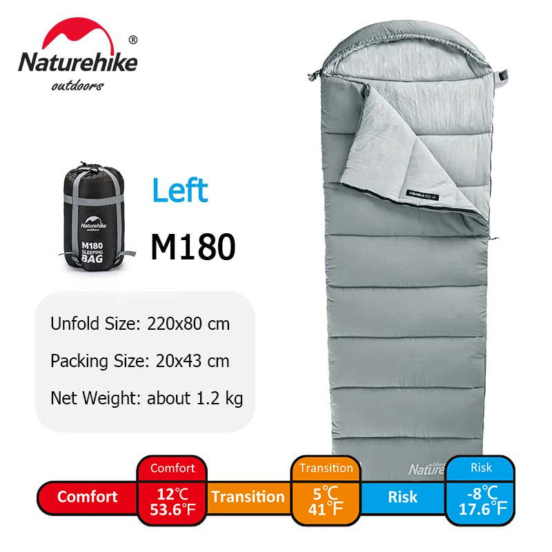 Sleeping Bag M180 Lightweight Sleeping Bag M300 Double Camping Sleeping Bag M400 Machine Washable Winter Sleeping Bag