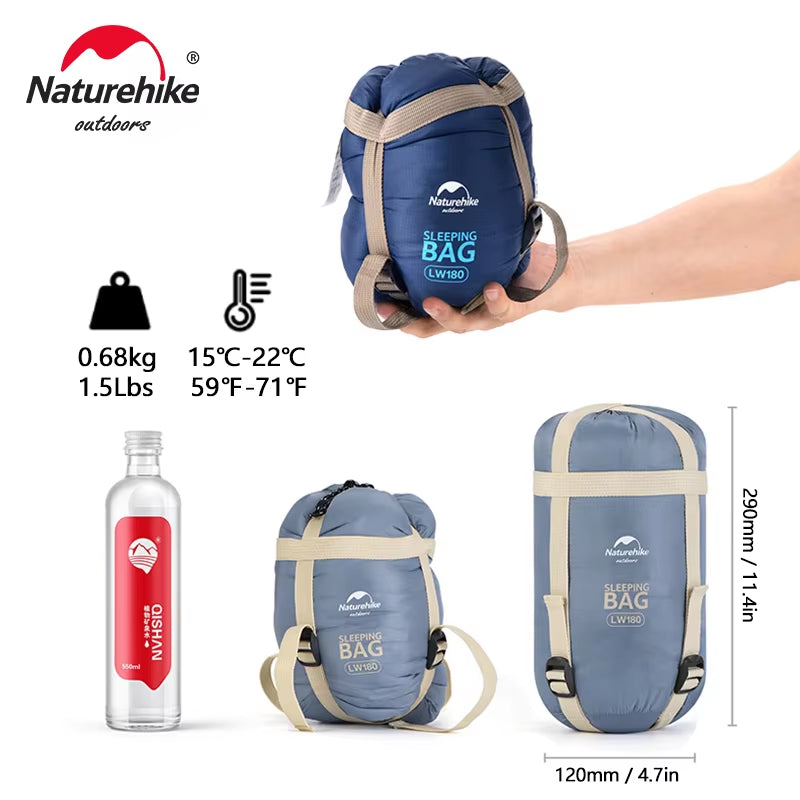 Lw180 Sleeping Bag Ultralight Cotton Sleeping Bag Spring Summer Sleeping Bag Outdoor Hiking Camping Sleeping Bag