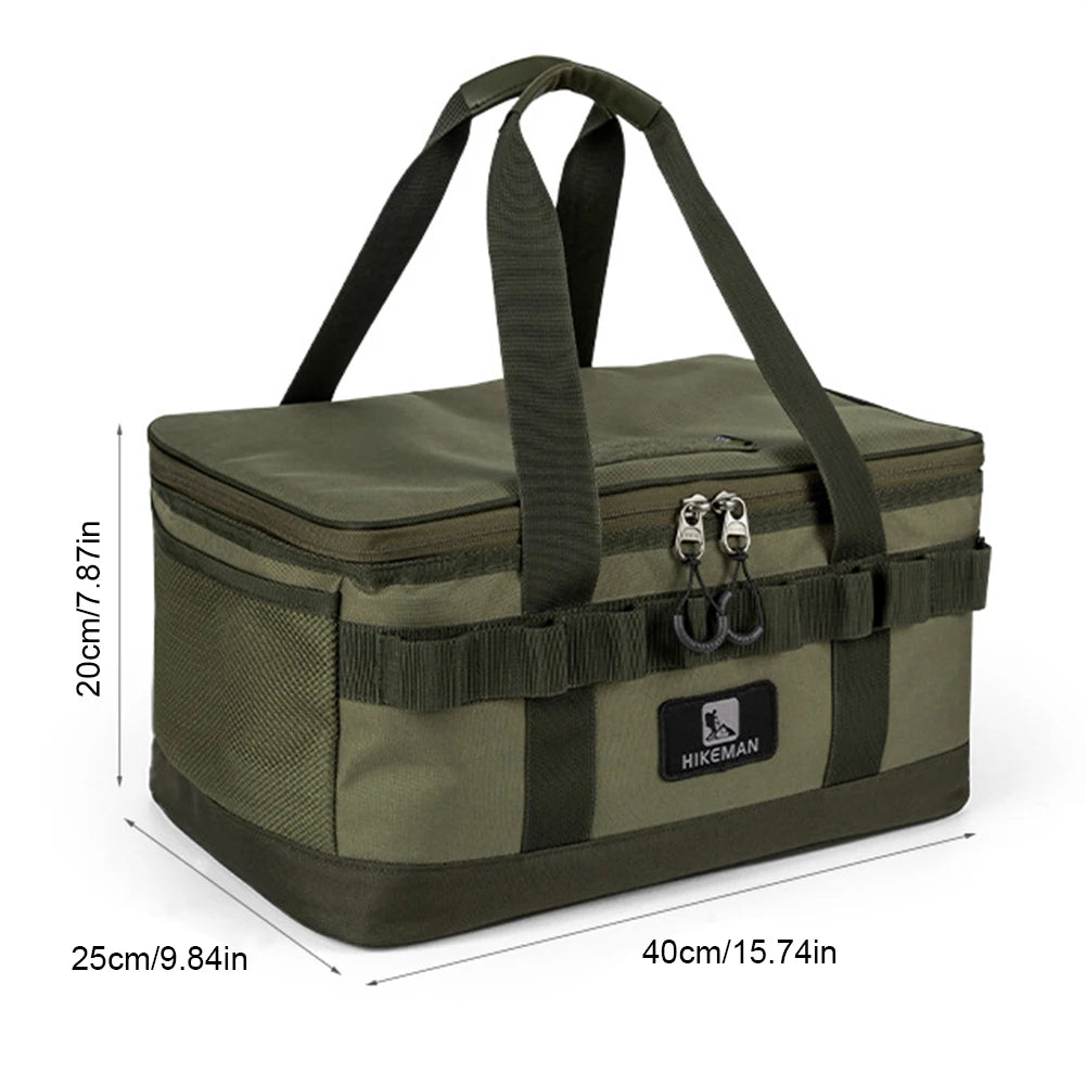 20L Tableware Storage Bag W/Dual Zipper Cookware Utensils Kit Bag Camping Cooking Utensil Organizer Camping Equipment
