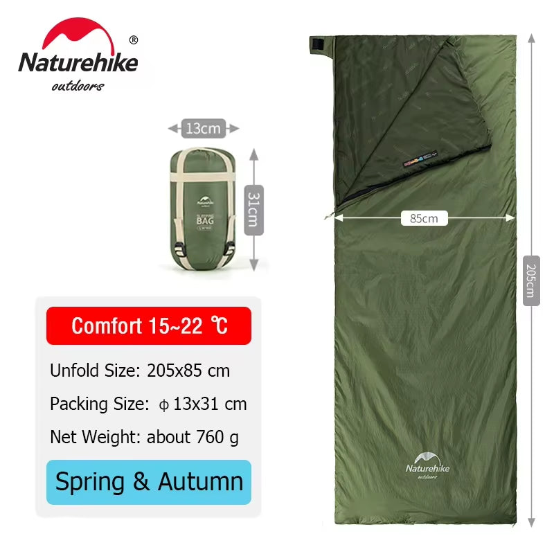 Lw180 Sleeping Bag Ultralight Cotton Sleeping Bag Spring Summer Sleeping Bag Outdoor Hiking Camping Sleeping Bag