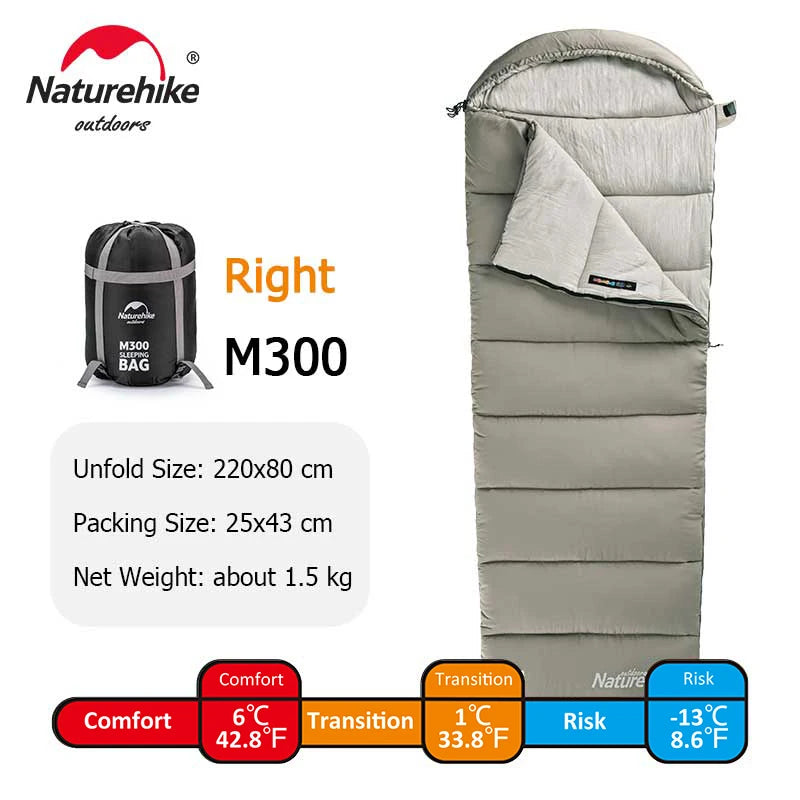 Sleeping Bag M180 Lightweight Sleeping Bag M300 Double Camping Sleeping Bag M400 Machine Washable Winter Sleeping Bag