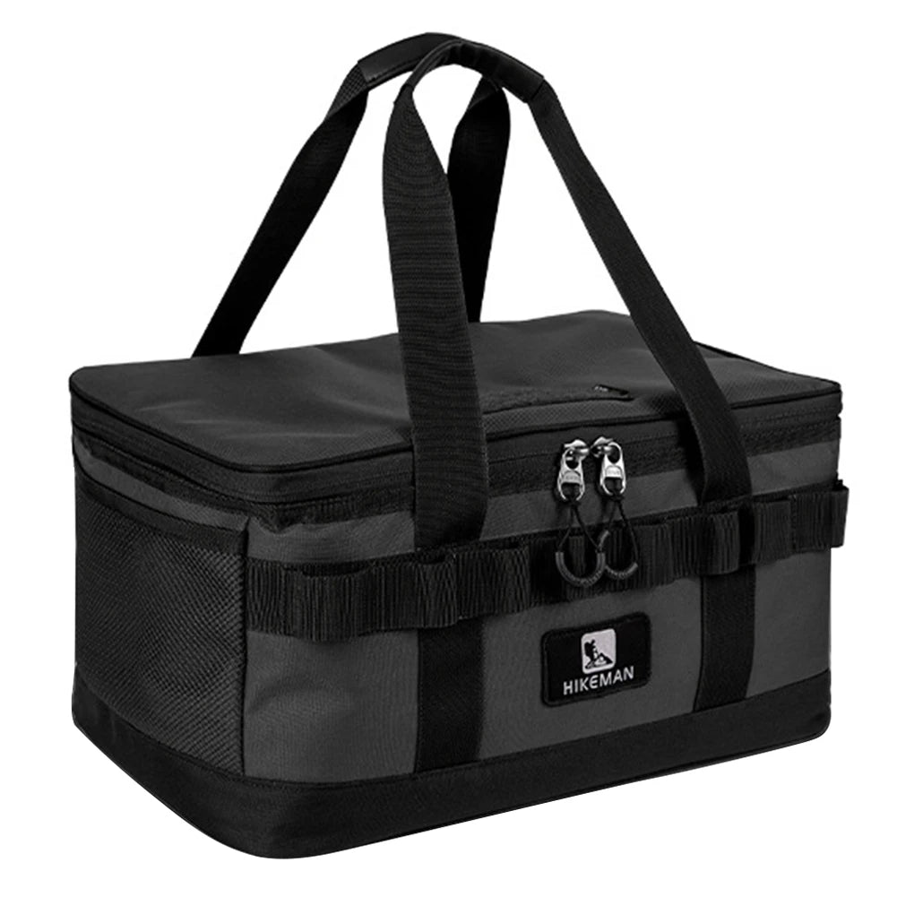 20L Tableware Storage Bag W/Dual Zipper Cookware Utensils Kit Bag Camping Cooking Utensil Organizer Camping Equipment