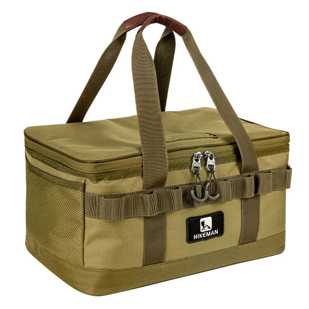 20L Tableware Storage Bag W/Dual Zipper Cookware Utensils Kit Bag Camping Cooking Utensil Organizer Camping Equipment