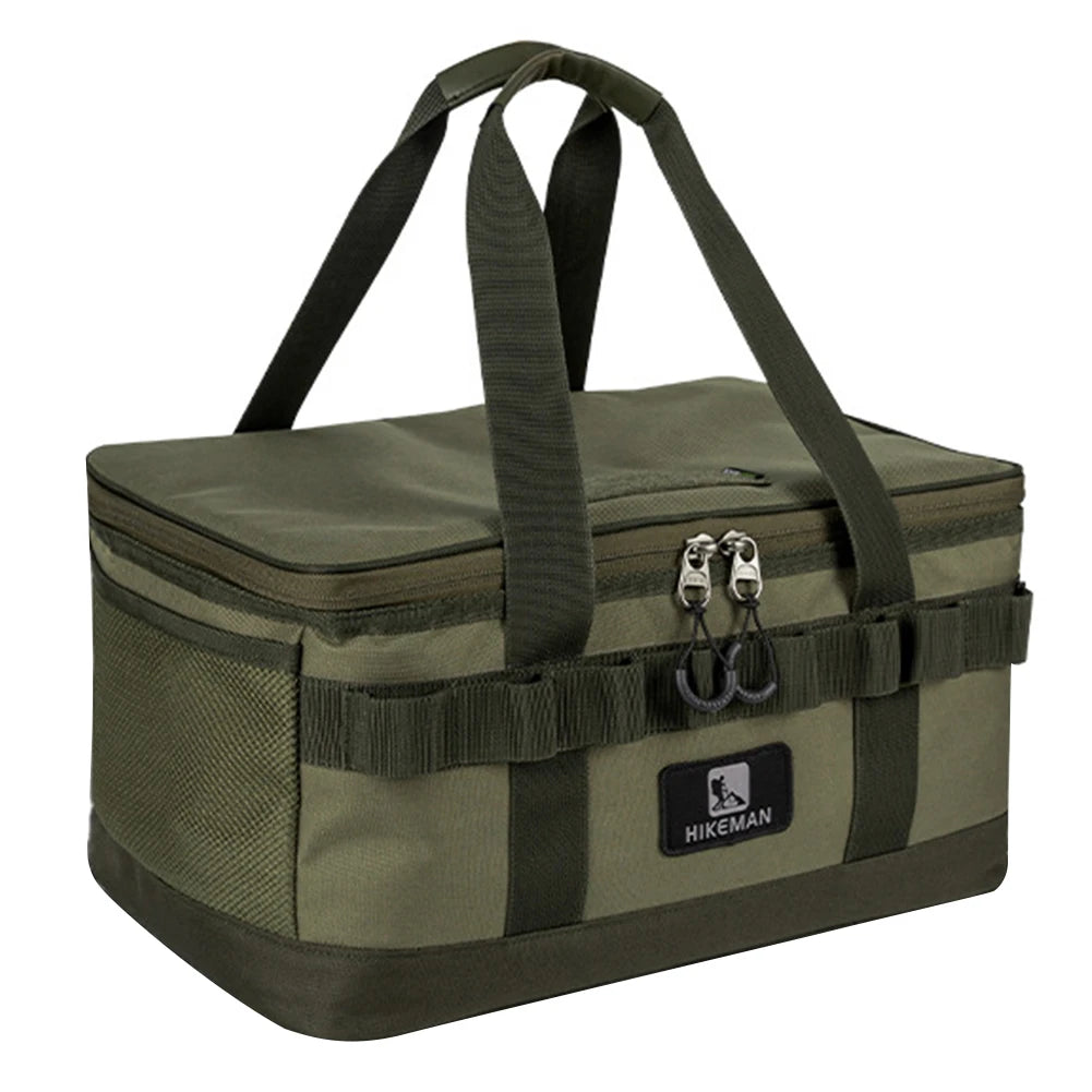 20L Tableware Storage Bag W/Dual Zipper Cookware Utensils Kit Bag Camping Cooking Utensil Organizer Camping Equipment