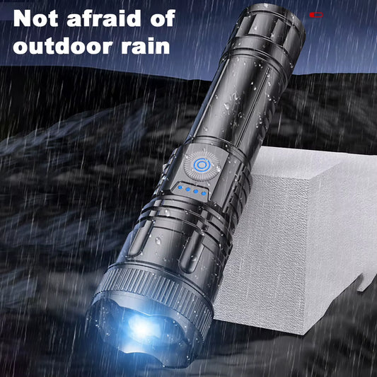 500LM Multifunction Flashlight Type C USB Charging LED Camping Flashlight Camping Lantern 1200Mah Waterproof for Outdoor Camping